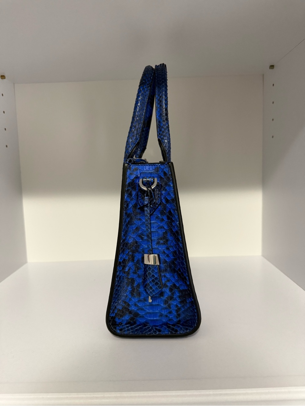 $2,995 Michael Kors Couture Collection Casey Cobalt Python satchel crossbody - Picture 5 of 11